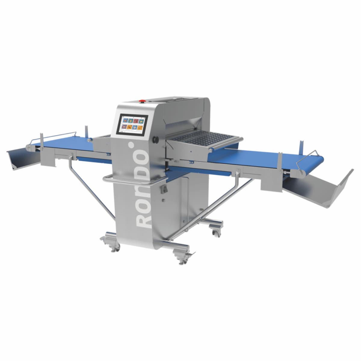 Rondo high-performance computerized rolling pin, ensuring precise and uniform rolling of dough in large quantities. With advanced technology, it enables automation of the rolling process, upgrades efficiency in bakeries and confectioneries, and delivers professional results in a short time 