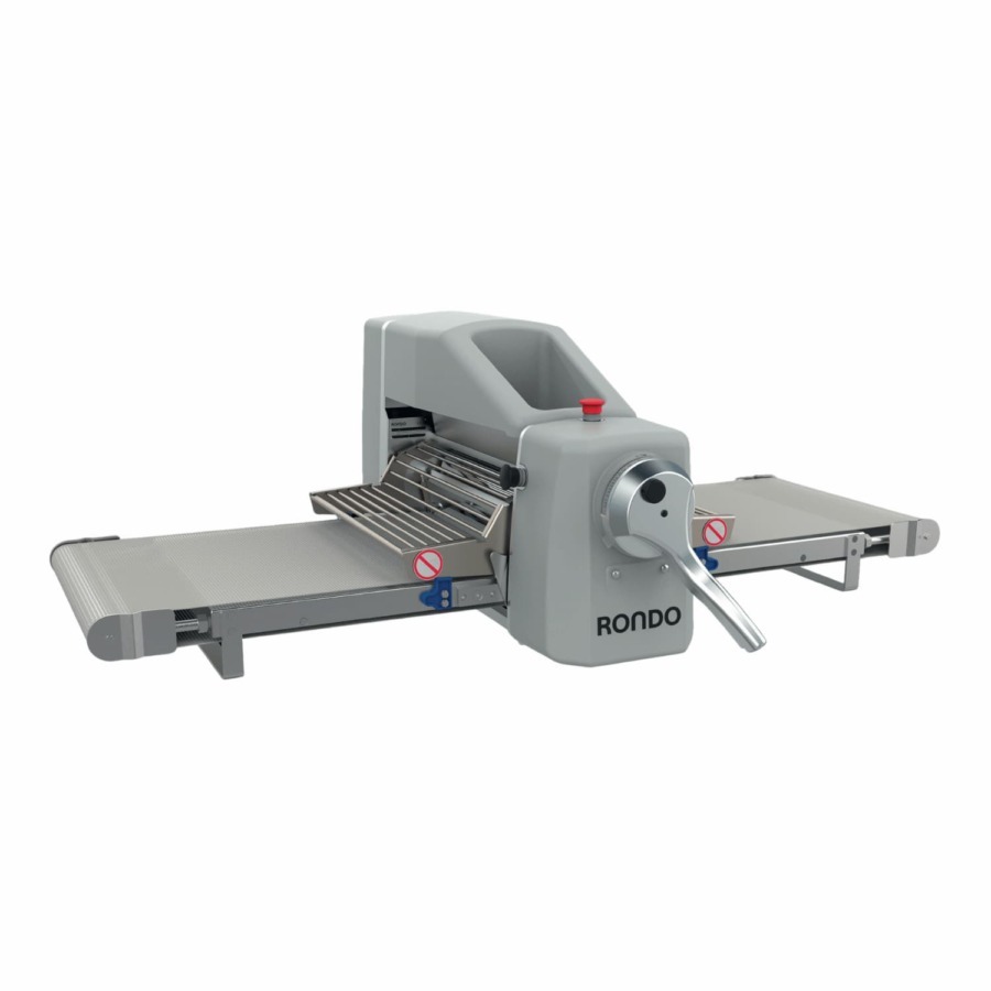 Economy tabletop rolling pin with 47.5 cm wide rolling conveyors, suitable for bakeries and confectioneries with limited production space