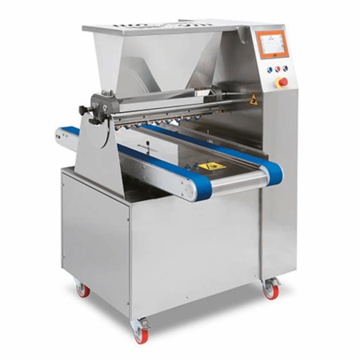 Eurodrop Cookie Machines – Industrial and compact machines for making cookies by sprinkling, thread cutting and crisping. Includes stainless steel coating, Hebrew control panel and memory for 99 production programs. 
