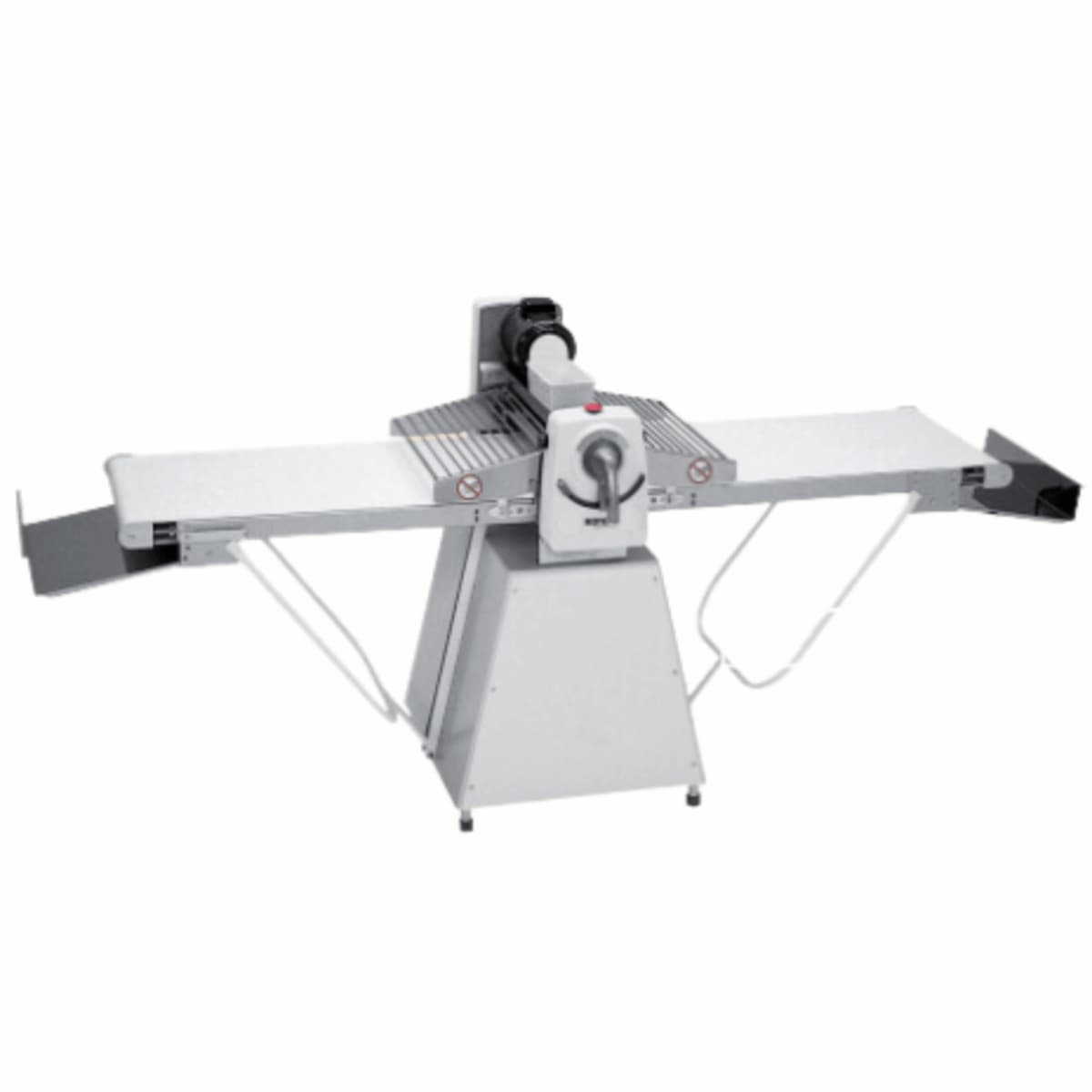 A fast and precise electric floor-standing rolling pin, designed to create uniform layers of dough efficiently and conveniently.