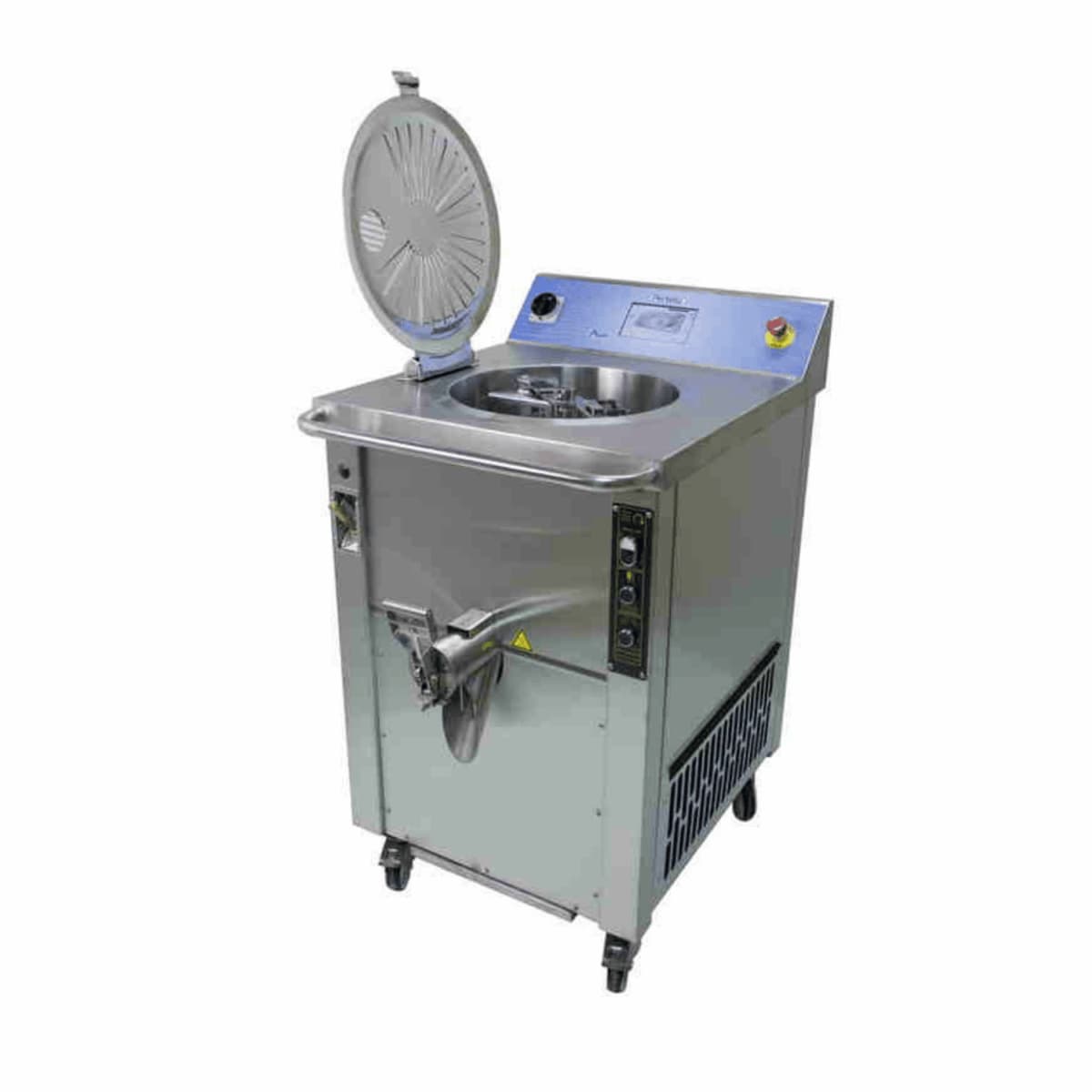 Professional pasteurizer cooking device for bakeries and confectioneries, with a precise heating system, digital display, and advanced cooling heater