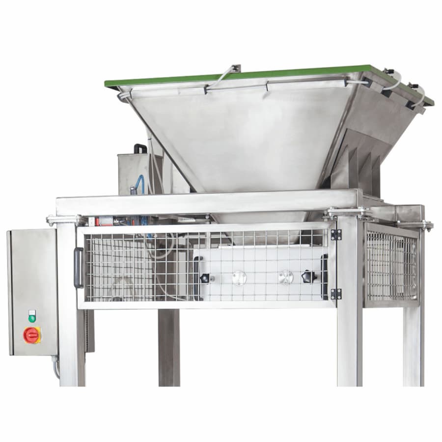 A dough feed container integrated with an automatic conveyor, enabling continuous and precise work in bakery production lines. The container is made of high-quality stainless steel and includes Teflon-coated feed knives, for automatic and customized dough transfer for all types of dough classes. 