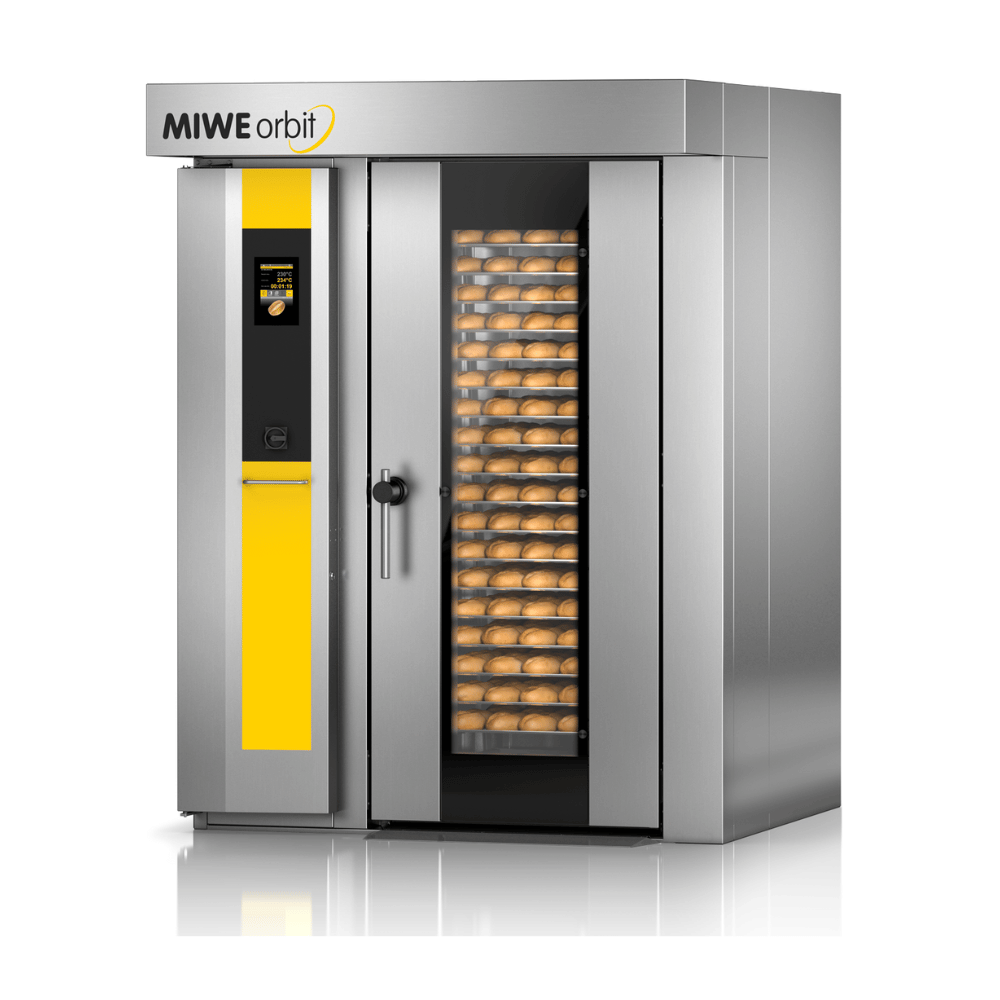 תנור MIWE Orbit - תנור עגלות קונבקטי לאפייה מקצועית, עם אפשרויות חימום בשמן, גז או חשמל, חיסכון באנרגיה ושליטה מדויקת על תהליכי האפייה.